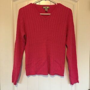 Caribbean Joe Pink V Neck Sweater Size Large